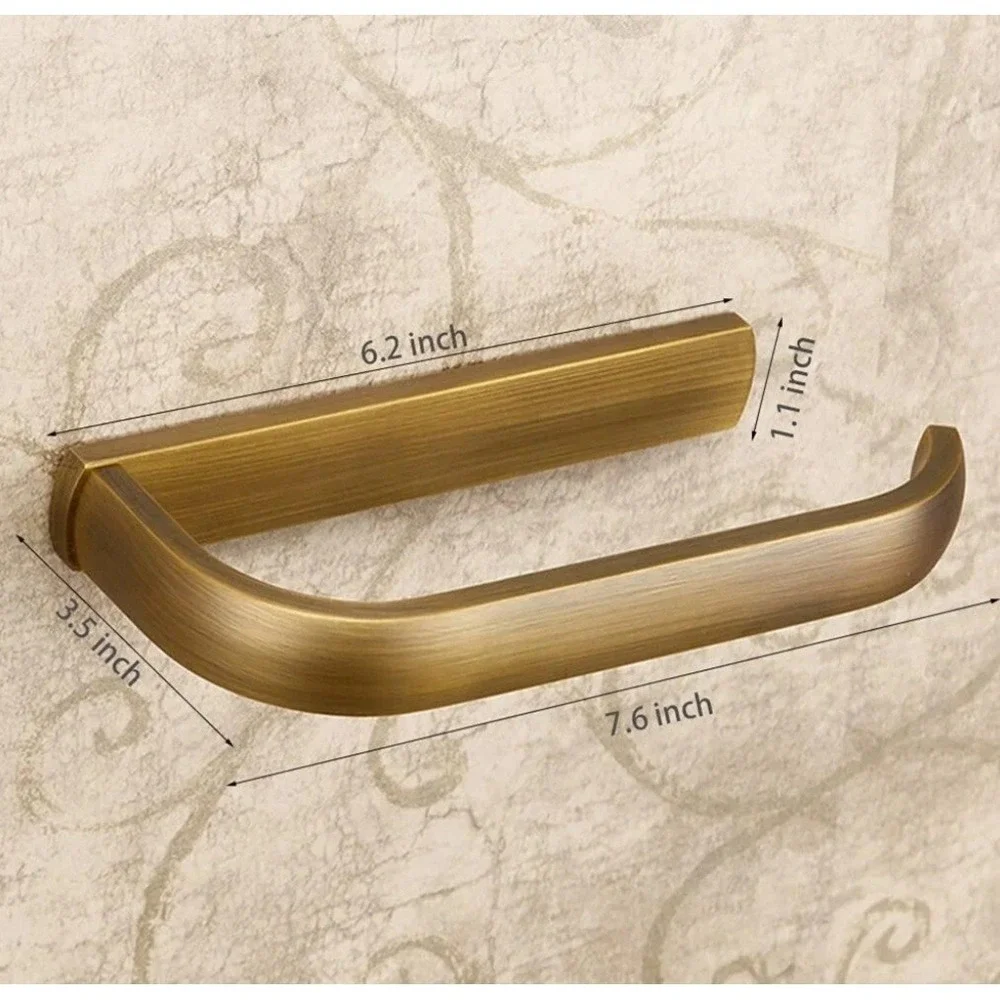 Paper Holder or hand towel  and bath towel wall mounted rack bar antique brass.